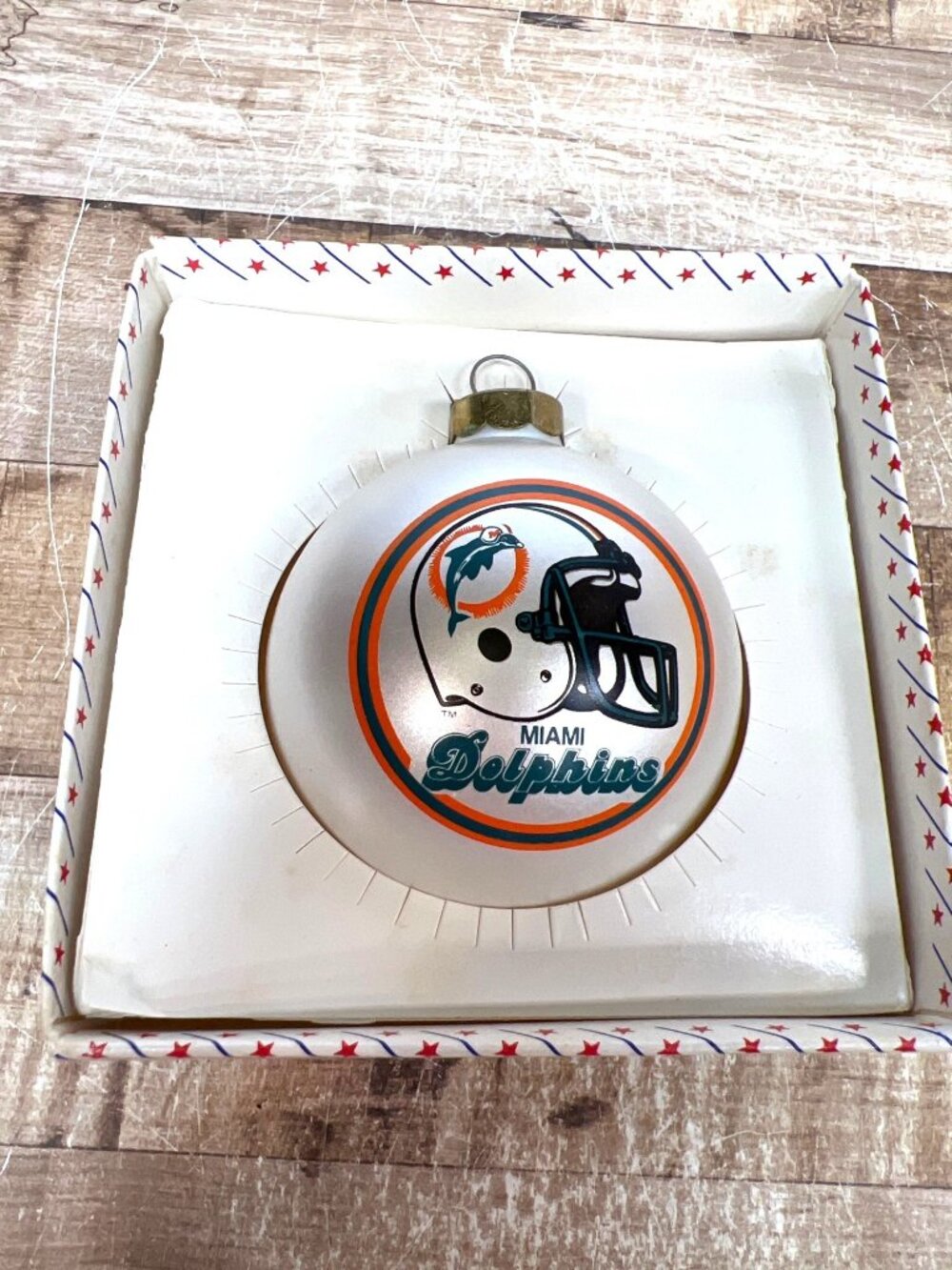 Miami Dolphins Glass Ornament Sports Collectors Series Topperscot NFL Licensed